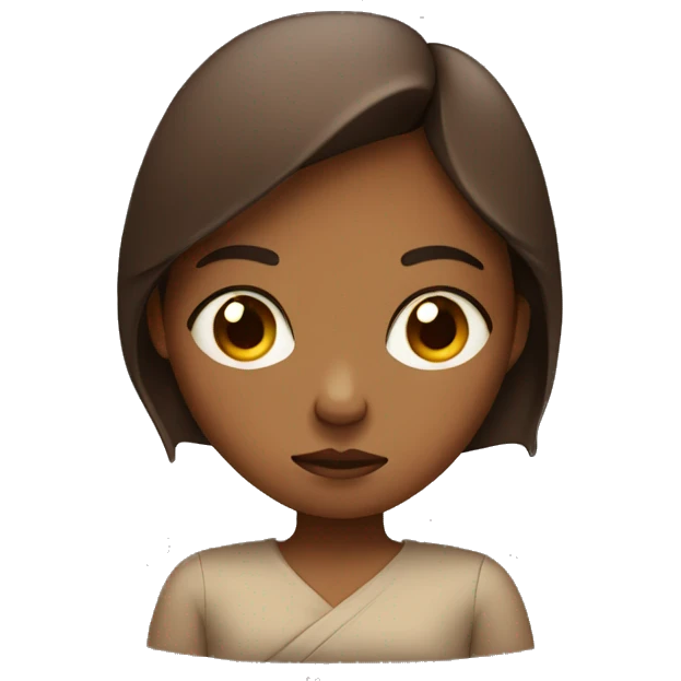 girl with brown her with folded arms and grumpy face emoji