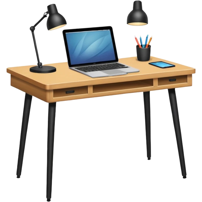 a desk table with 4 black metal legs emoji