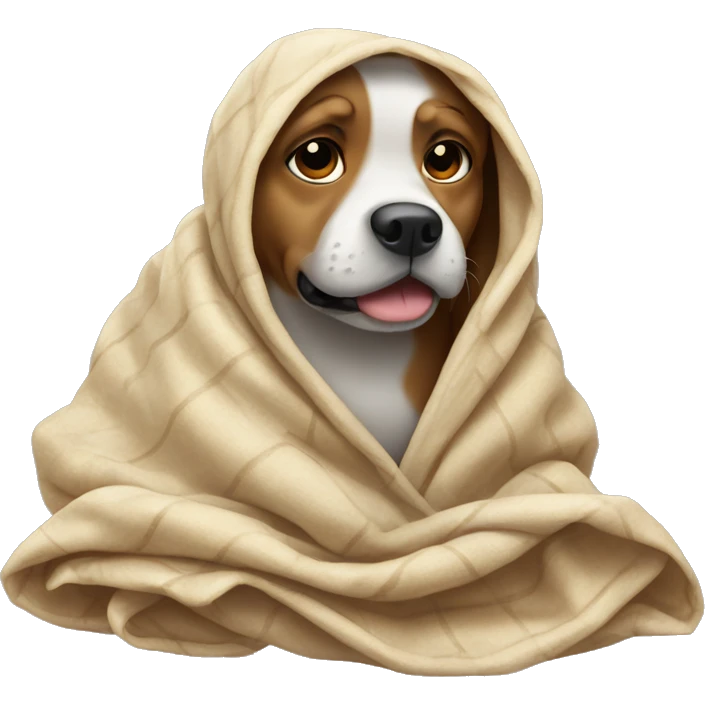 Dog rapped in a blanket emoji