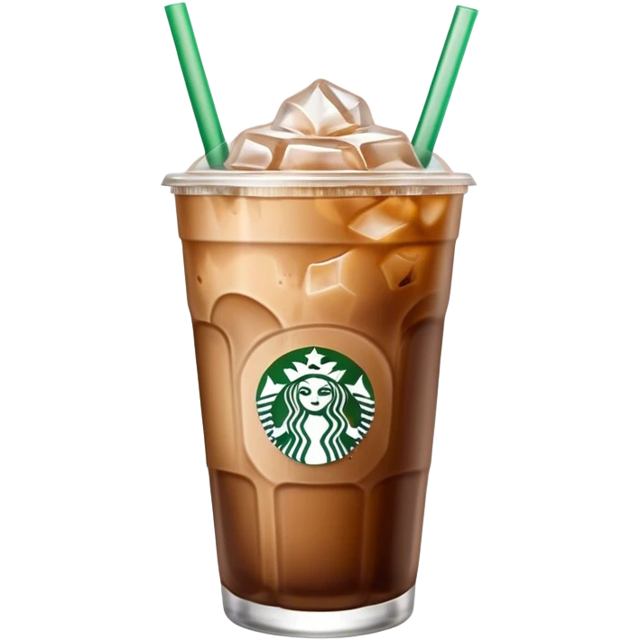 Starbuck ice coffee with ice cubes emoji