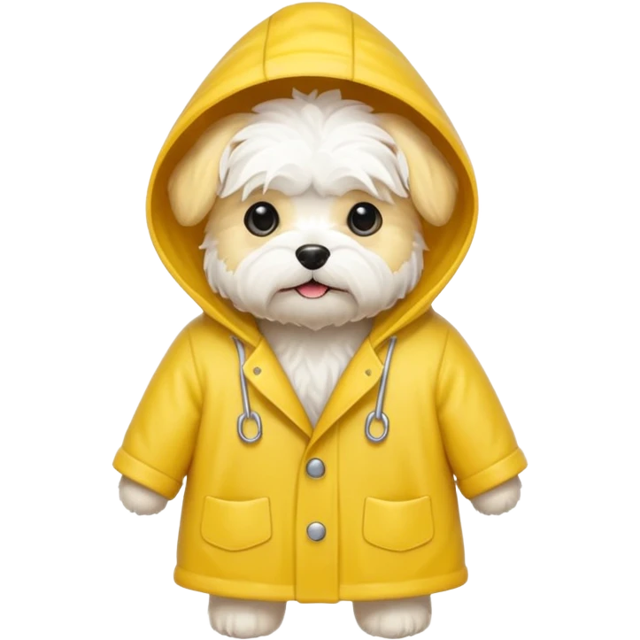 White Maltese with rain coat emoji