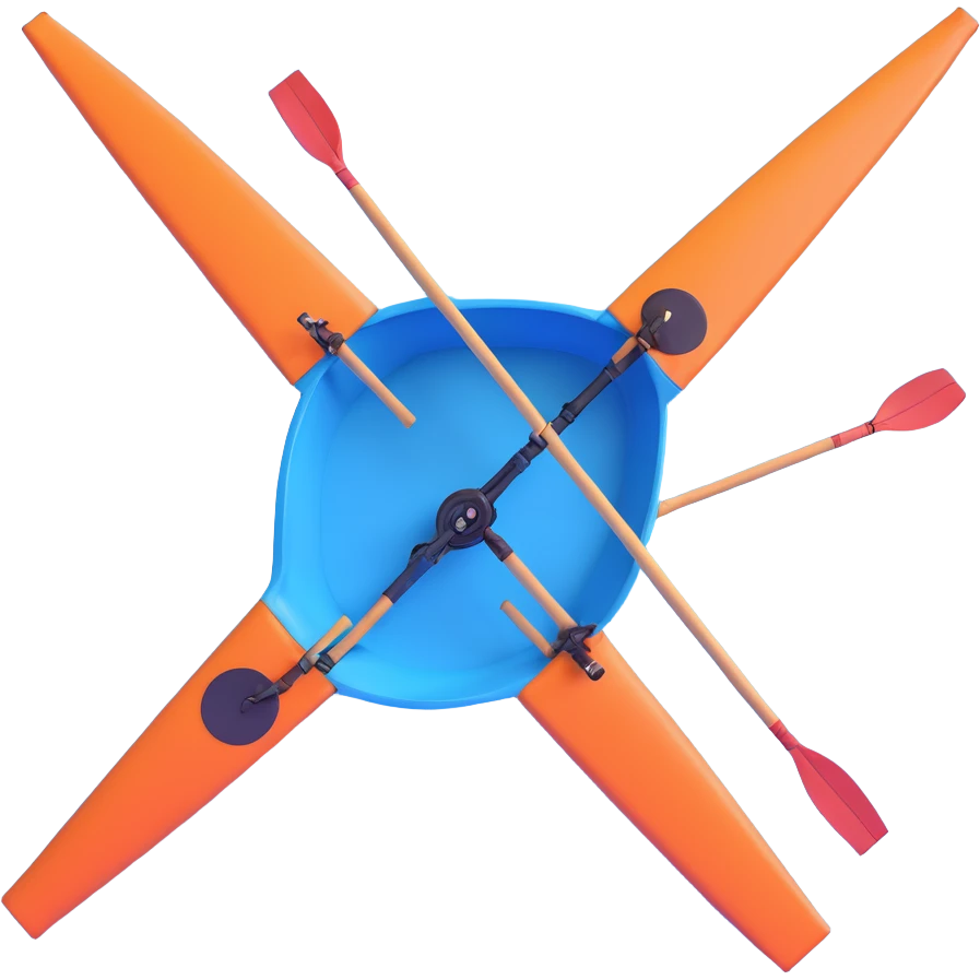 blue four-person Olympic rowing boat, top view emoji