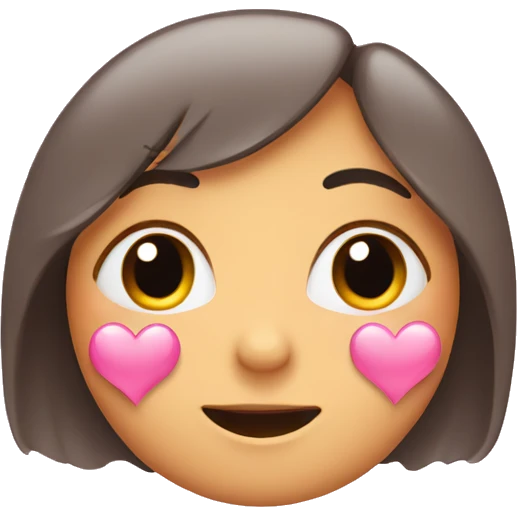 Blushing face with pink hearts around it  emoji