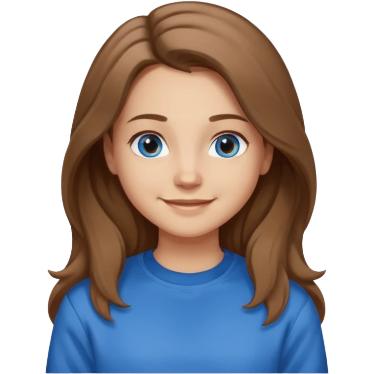 ЗГЕНЕРУЙ ОБЛИЧЧЯ ДІВЧИНИ З СВІТЛИМ, ТРОХИ ХВИЛЯСТИМ ВОЛОССЯМ, ОДЯГНЕНУ В ШОКОЛАДНИЙ СВІТШОТ, ПІД НИЗОМ ВИДНО  БІЛУ ФУТБОЛКУ. В НЕЇ ГОЛУБІ ОЧІ ТА ДОВГЕ ВОЛОССЯ, ВОНА УСМІХНЕНА emoji