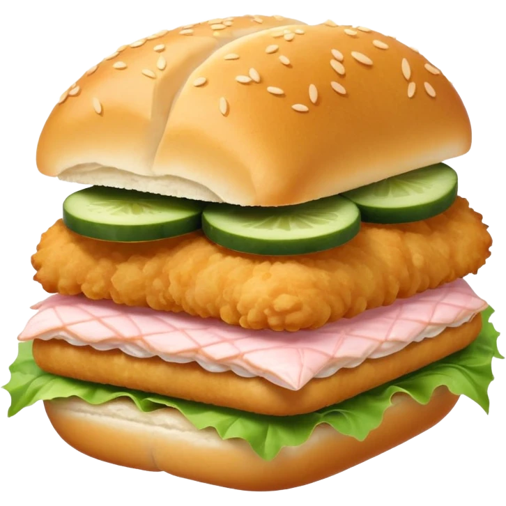 Light pink fried fish sandwich  emoji