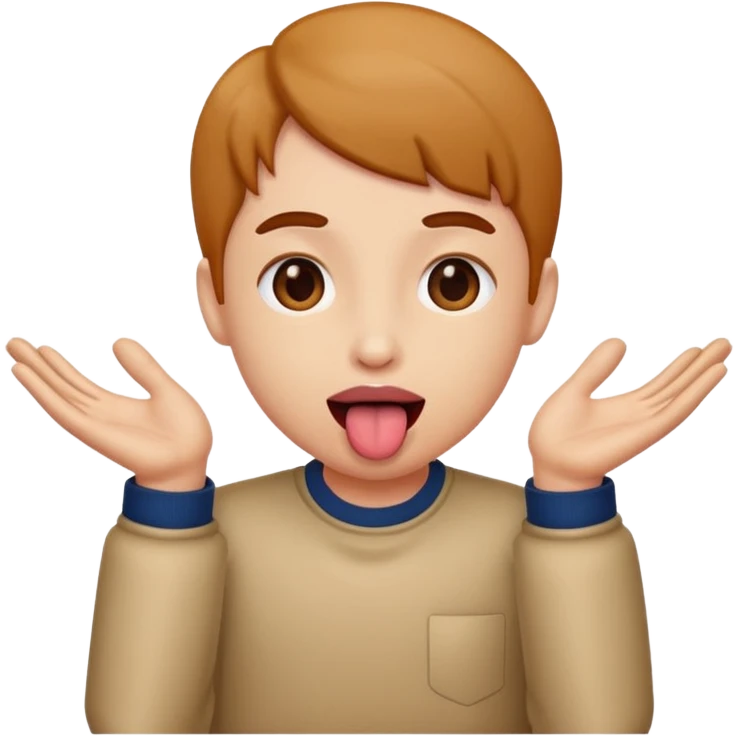 Tongue out with hands to the side emoji