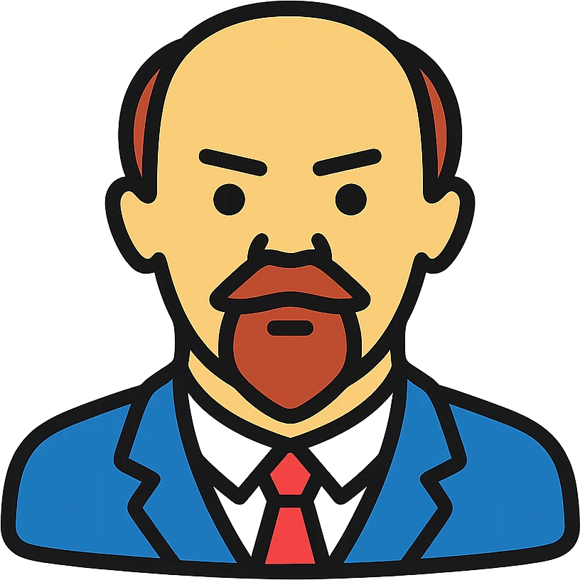 color outline icon of Lenin's face emoji