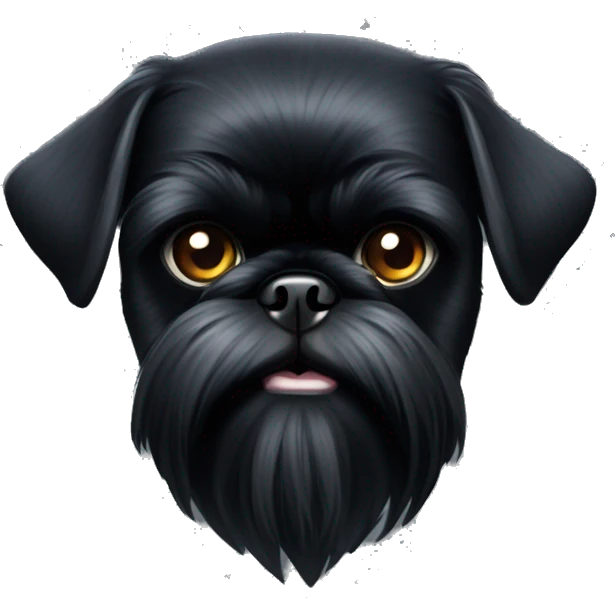 Black Brussels griffon with diamond emoji