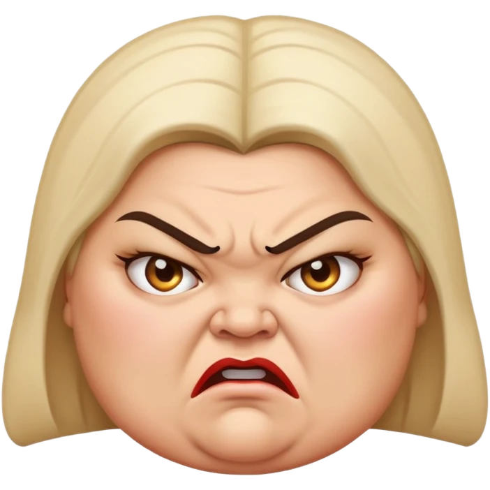 angry fat lady face profile emoji