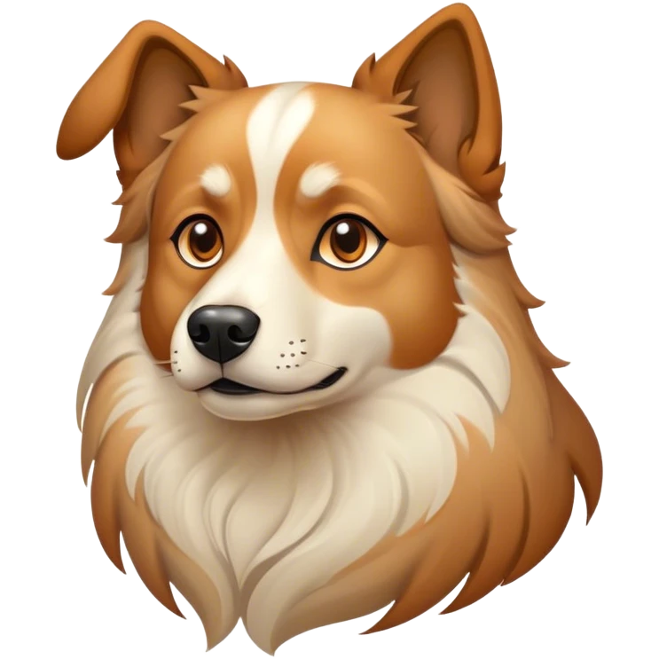 Cinematic Noble Domestic Dog Portrait Emoji, Poised and dignified, with a well-proportioned build and a neatly groomed coat of warm, inviting tones, expressive eyes radiating loyalty and wisdom, Simplified yet sharp and sophisticated features, highly detailed, glowing with a soft, dignified glow, high shine, intelligent and steadfast, stylized with an air of understated charm, focused and attentive, soft glowing outline, capturing the essence of a watchful and confident domestic dog that feels as though it could step out of the screen with effortless authority! emoji