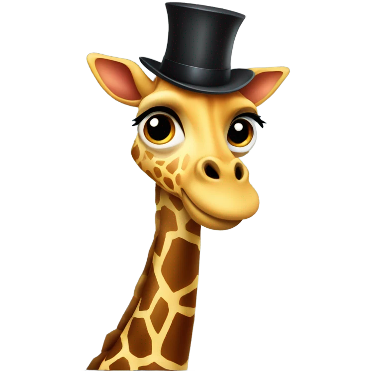 Giraffe with a top hat  emoji