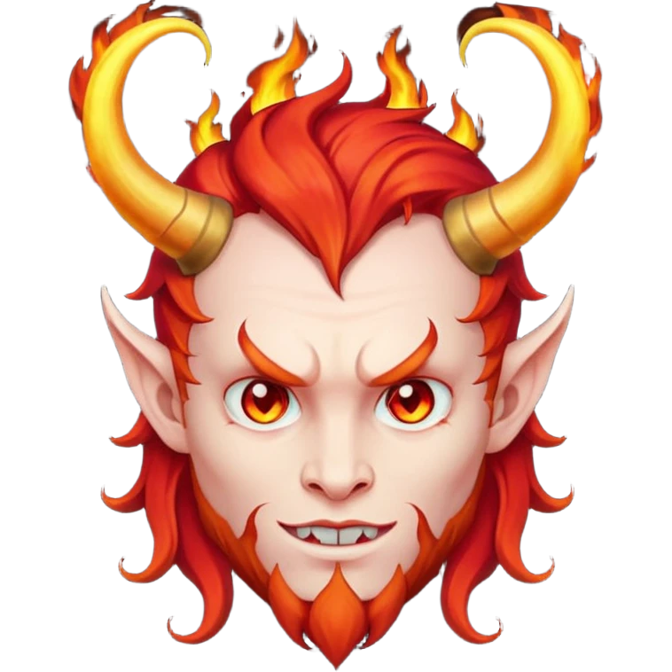 fire hair devil emoji