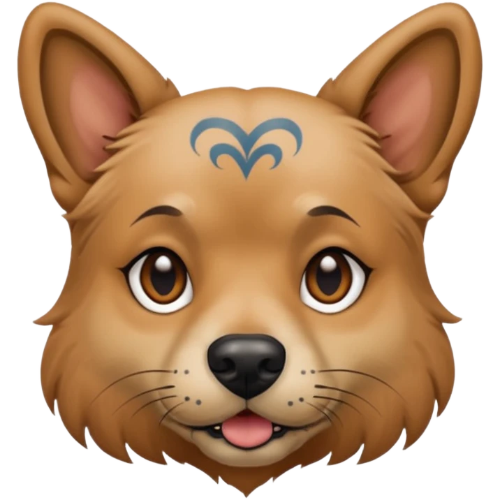 dog with face tattoos emoji