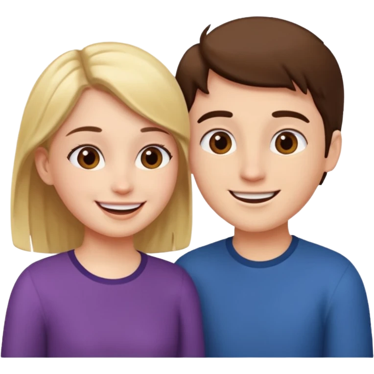 Two friends talking and looking each other emoji