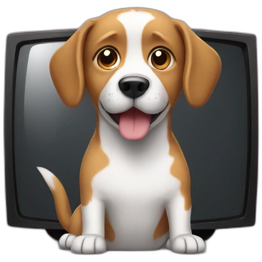 Dog watching TV emoji