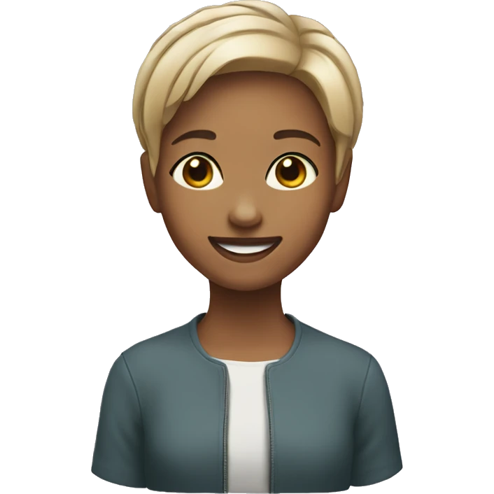 smiling girl with short hair emoji