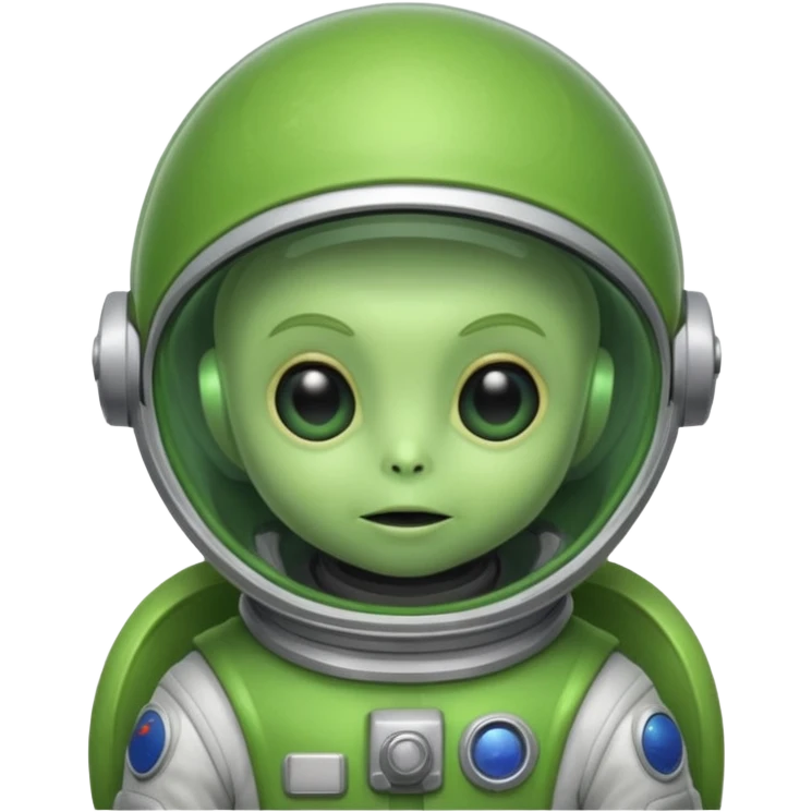 Alien Explorer – small green alien with antenna and space suit. emoji