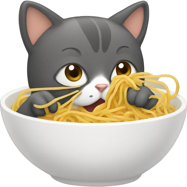 Cat eating spaghetti  emoji
