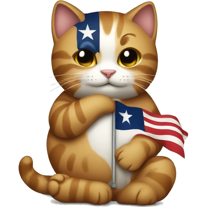cat hugging texas flag emoji