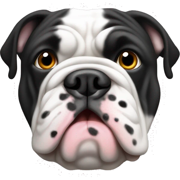 White and black English bulldog with spots emoji