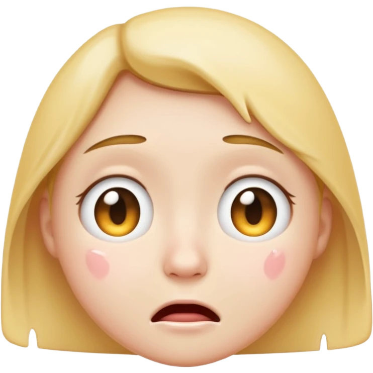 cute emoji face with small short eyes, tears coming out then going back in emoji