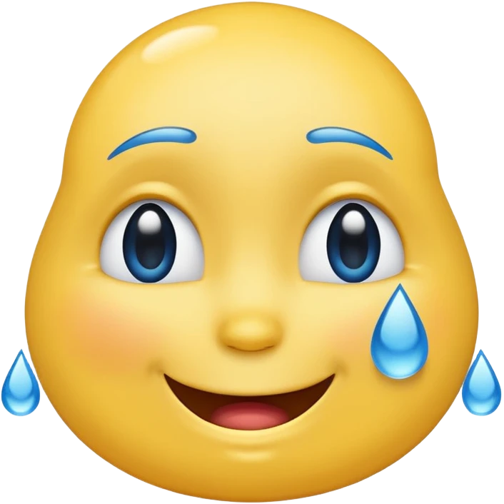 Gülümseyen suratın arkasında hafifçe gözüken ağlayan yüz emoji