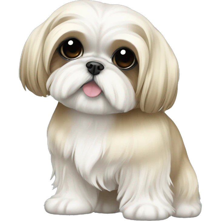golden cream shih tzu white girl cute medium hair goth bow emoji