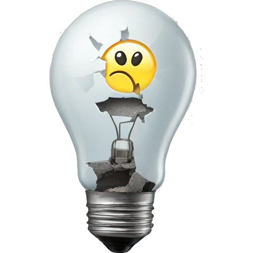 Broken lightbulb emoji