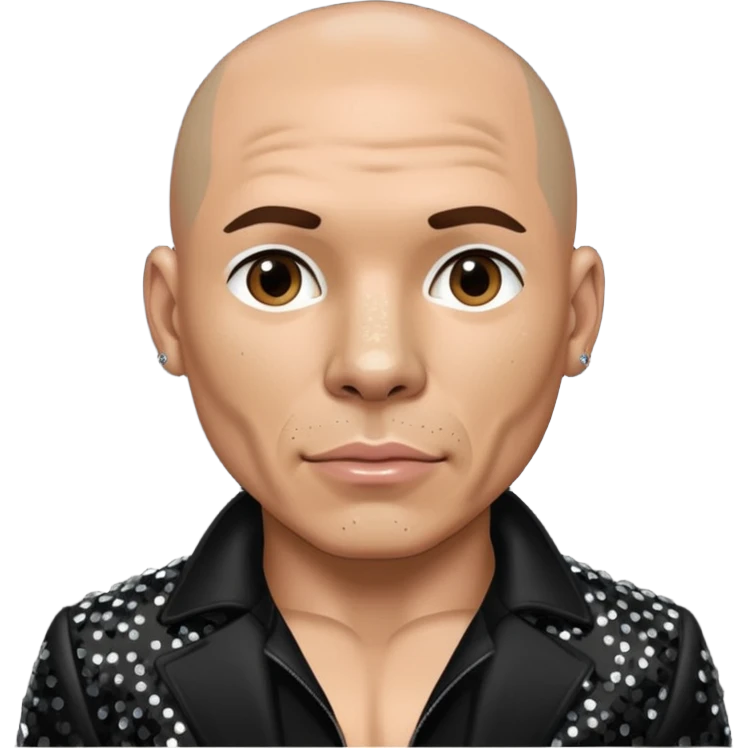Pitbull, Rapper with black sequin outfit emoji