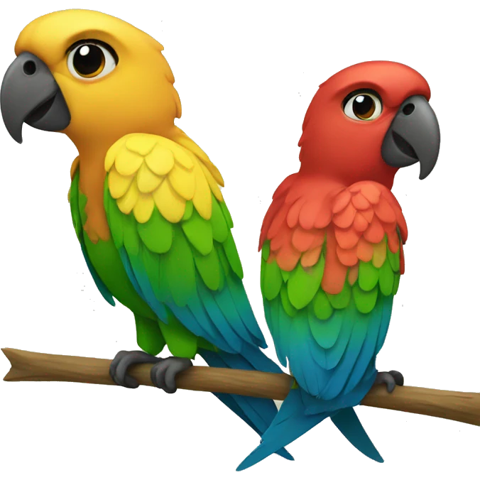 Two parrots  emoji