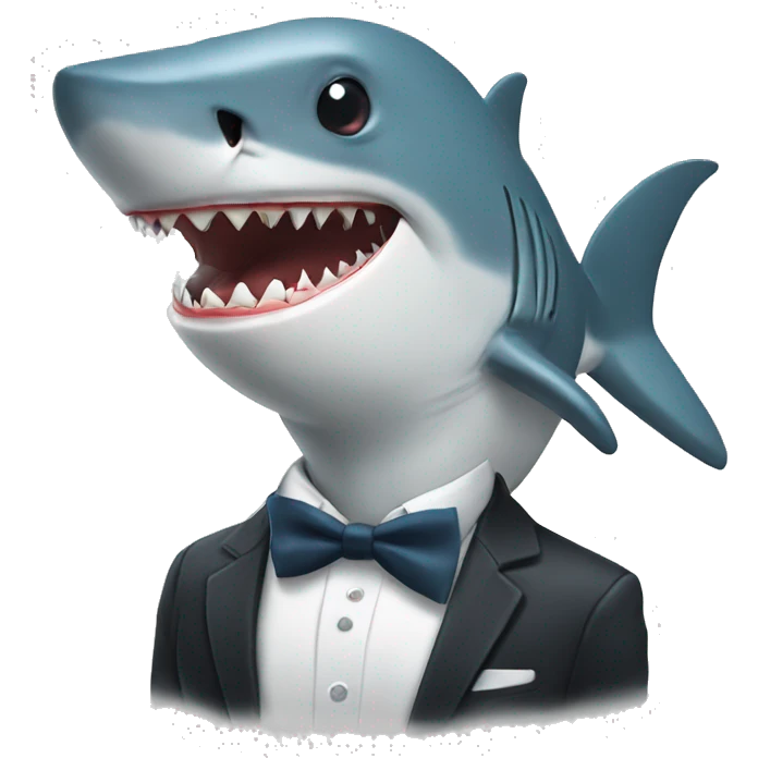 Shark with a bow tie emoji