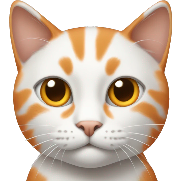 Cat with orange and white color emoji