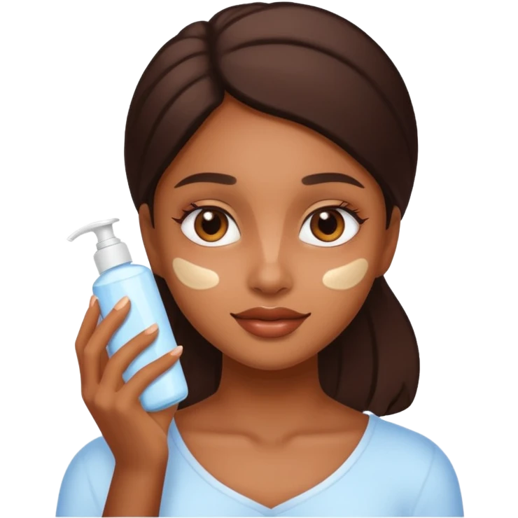 Brown girl with lotion on her face  emoji