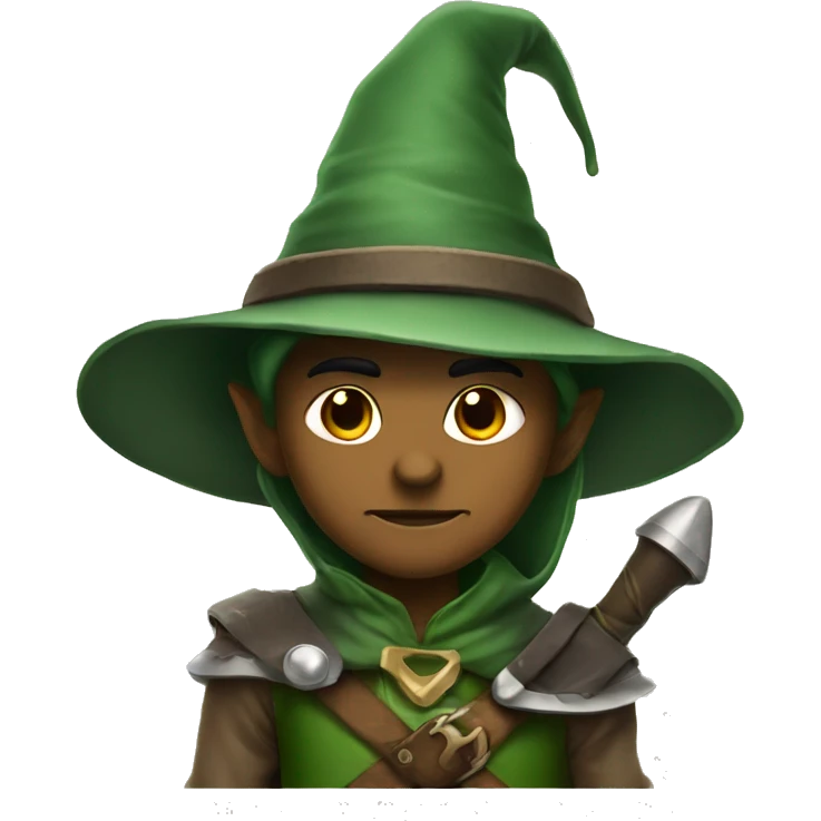Fierce elf ranger wearing fedora  emoji