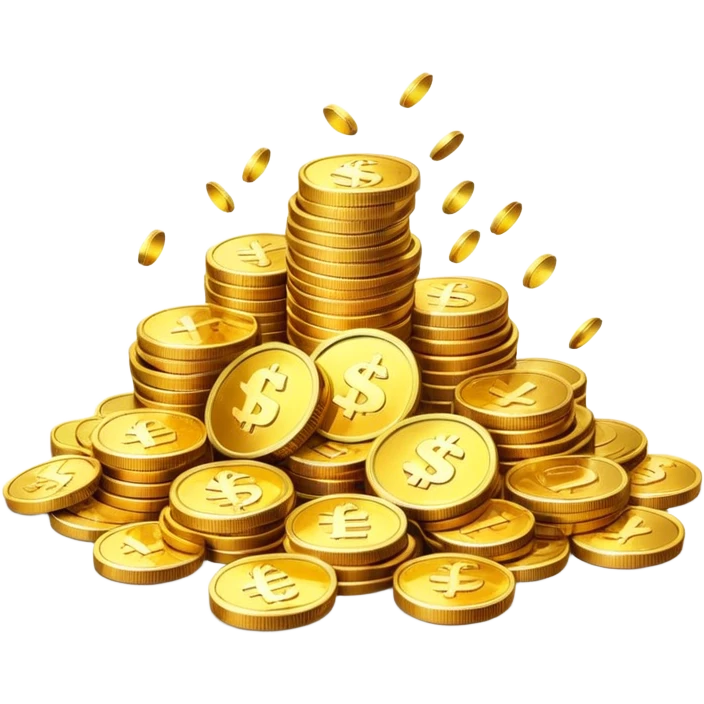money leverage financial multiplier with coins emoji