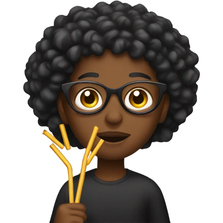 Black person holds last straw emoji