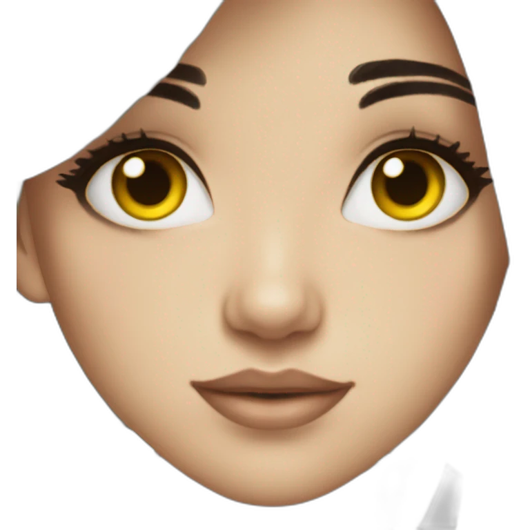 Beutiful girl black hair yelow eyes emoji
