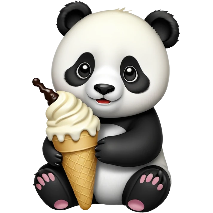 Panda eating ice cream emoji