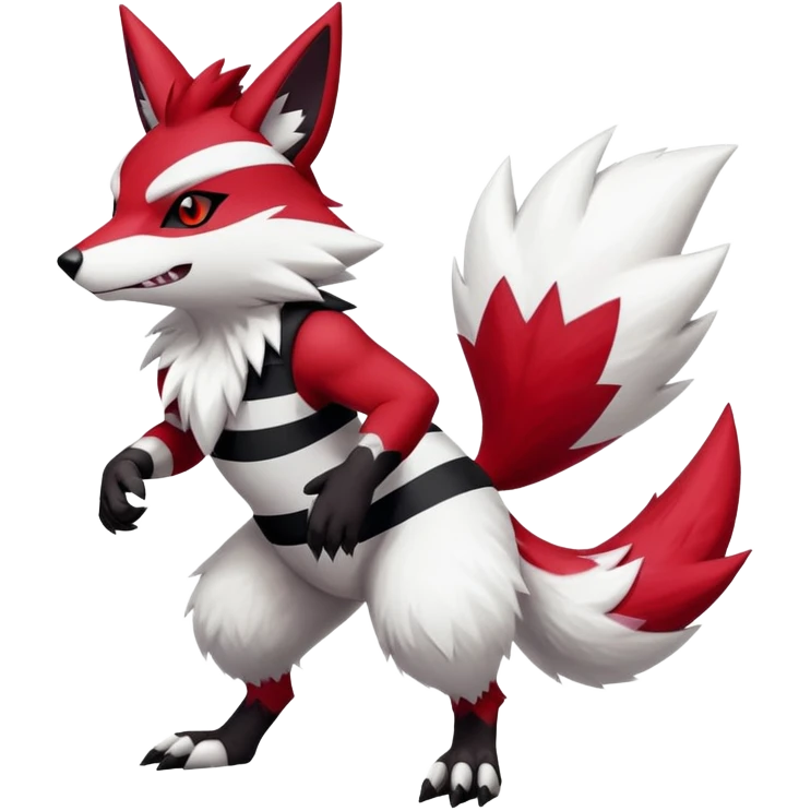 Shiny Red Anthro furry Zangoose-Obstagoon-Hybrid (full body) emoji
