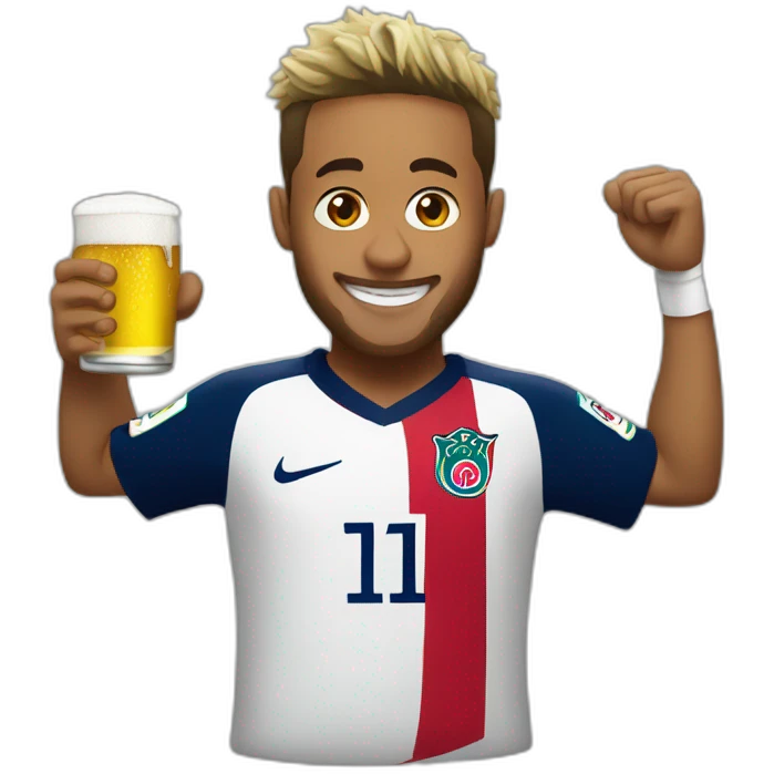 Neymar drink beer emoji