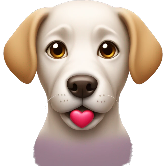 Dog with hearts emoji