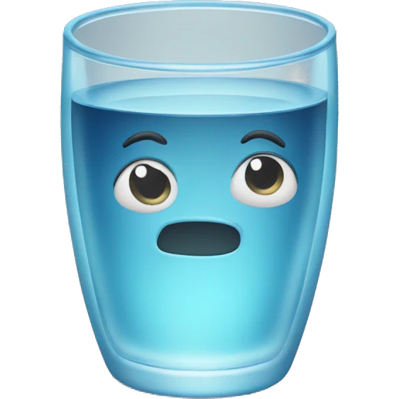 Water glass with water filled emoji