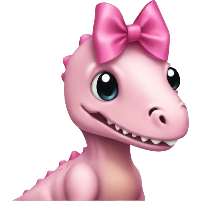 Dinosaur with pink bow  emoji