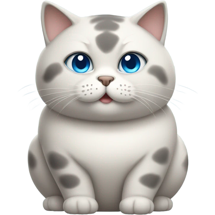 cat fat with blue eyes emoji