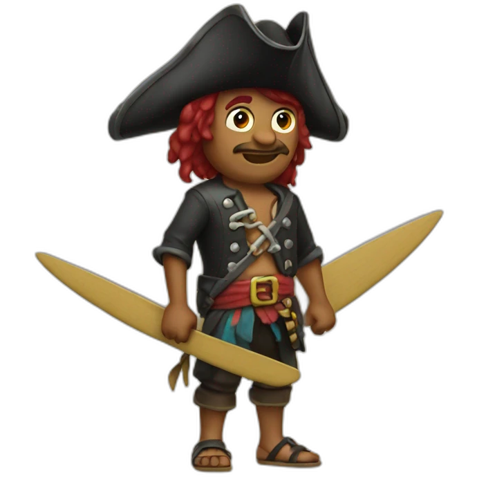 Surfing Pirate emoji
