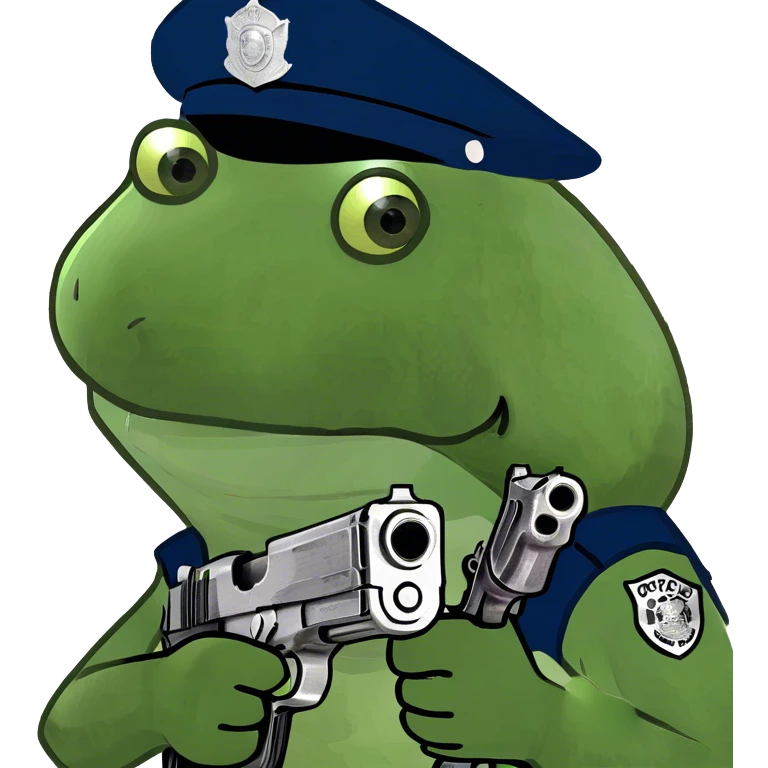 holding a gun, wearing a cop outfit emoji