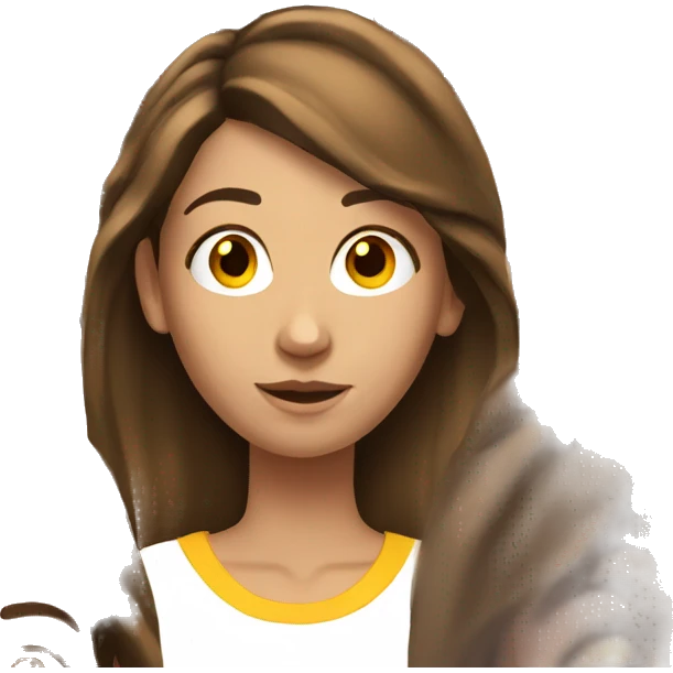 teenage girl with brunette hair emoji