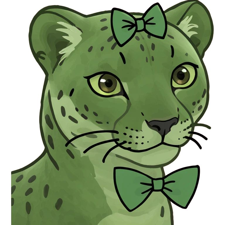 Cheetah with bow emoji
