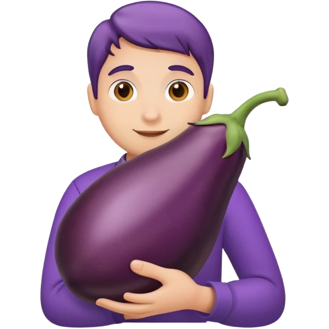 Holding eggplant emoji