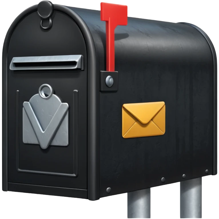 black unified mailbox on post emoji